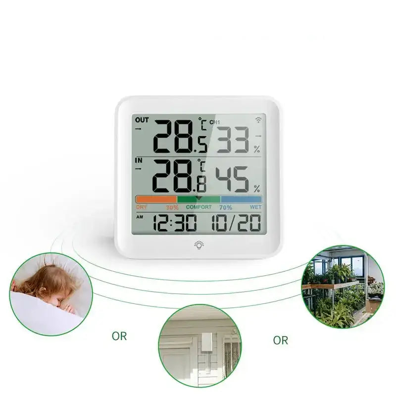 Wireless Indoor-Outdoor Weather Station with Remote Sensor (available in Black & White) - HBC