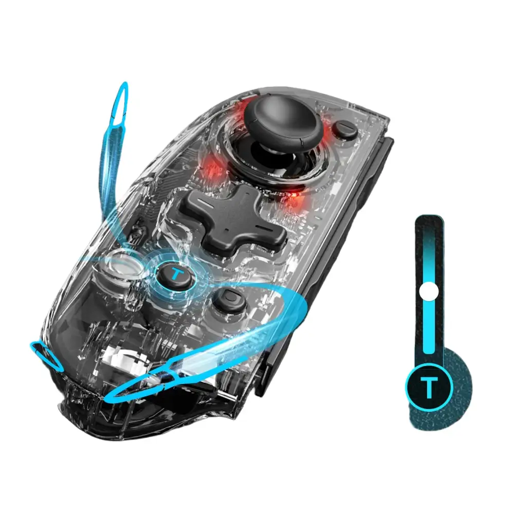 Wireless Joypad – 8-Color LED Turbo Vibration - Transparent / Wireless Controller - 9eight5