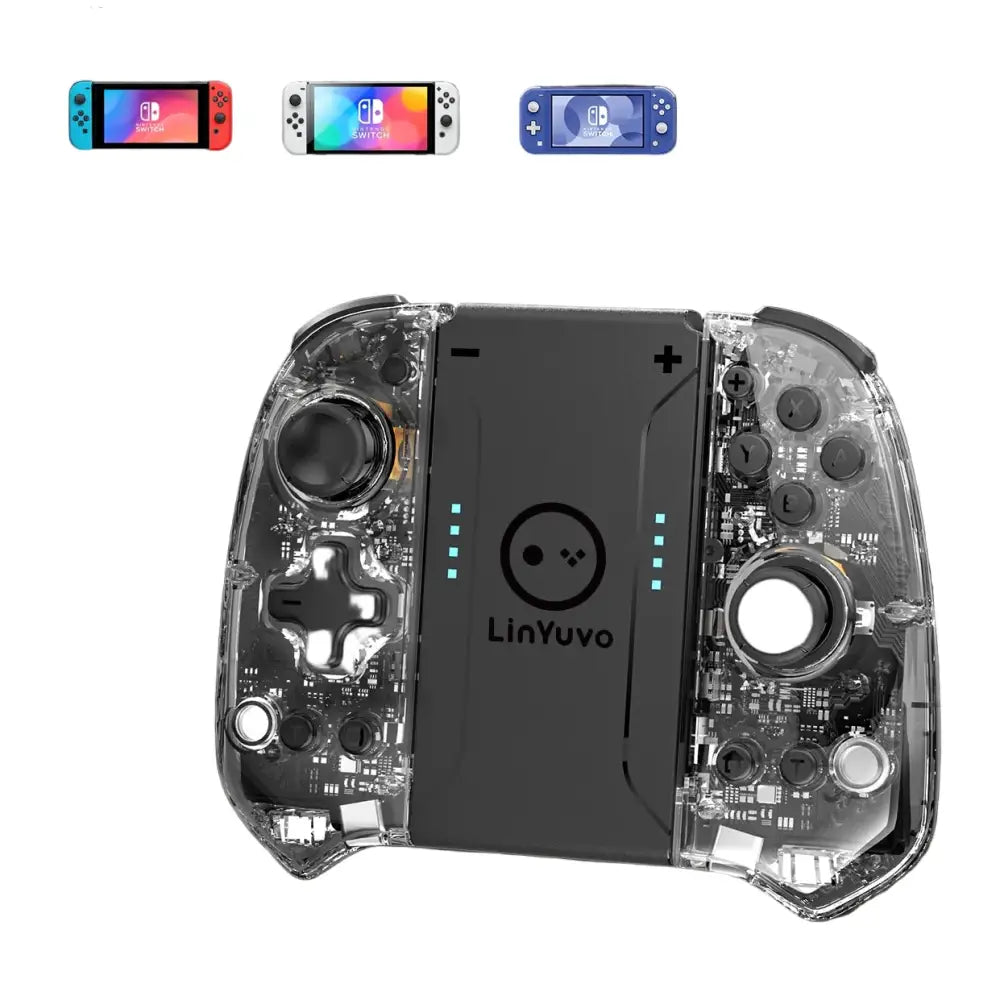 Wireless Joypad – 8-Color LED Turbo Vibration - Transparent / Wireless Controller - 9eight5