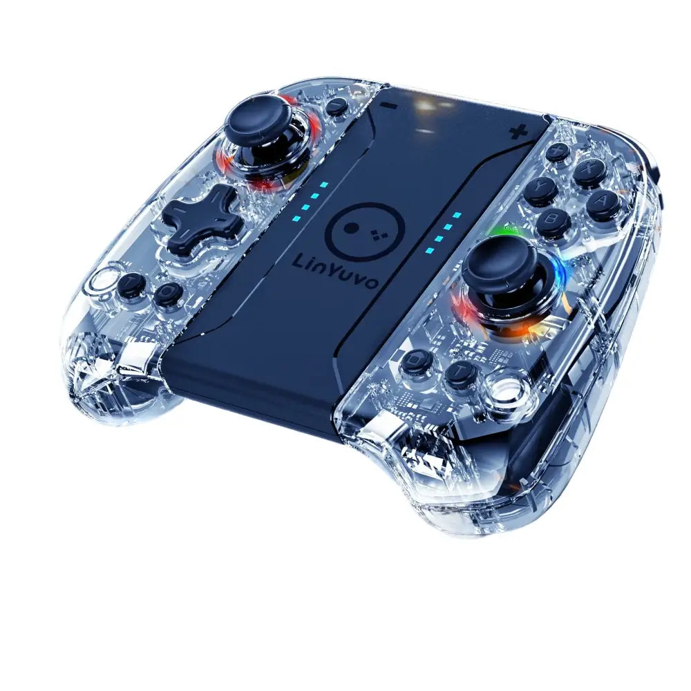 Wireless Joypad – 8-Color LED Turbo Vibration - Transparent / Wireless Controller - 9eight5
