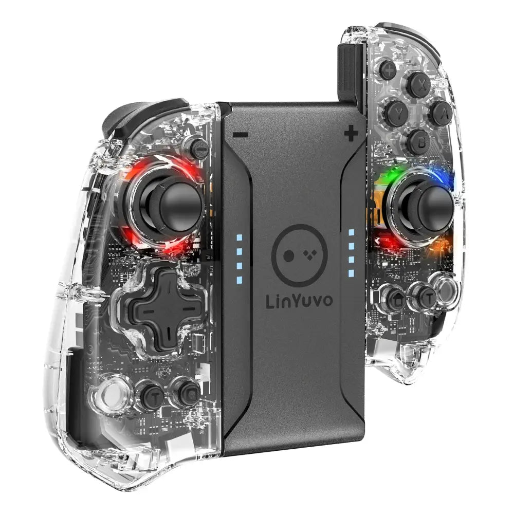 Wireless Joypad – 8-Color LED Turbo Vibration - Transparent / Wireless Controller - 9eight5