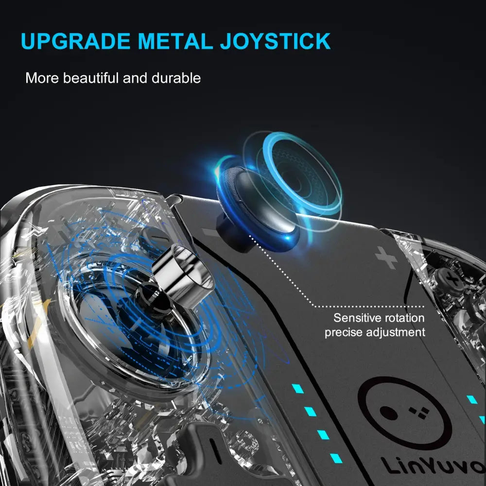 Wireless Joypad – 8-Color LED Turbo Vibration - Transparent / Wireless Controller - 9eight5