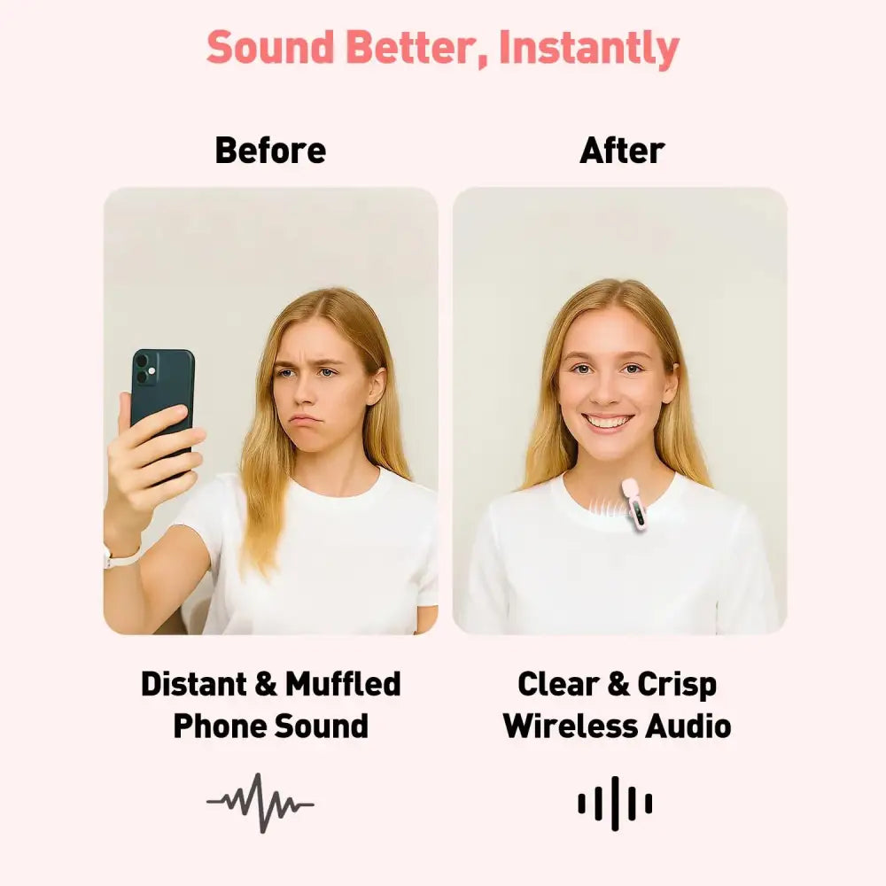 Wireless Lavalier Mic for iPhone Android & PC (available in different sets) - 9eight5