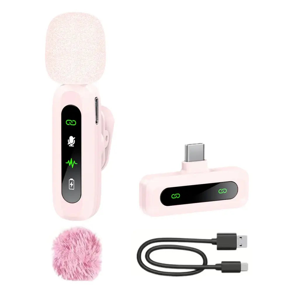 Wireless Lavalier Mic for iPhone Android & PC (available in different sets) - Pink 1 to 1 - 9eight5