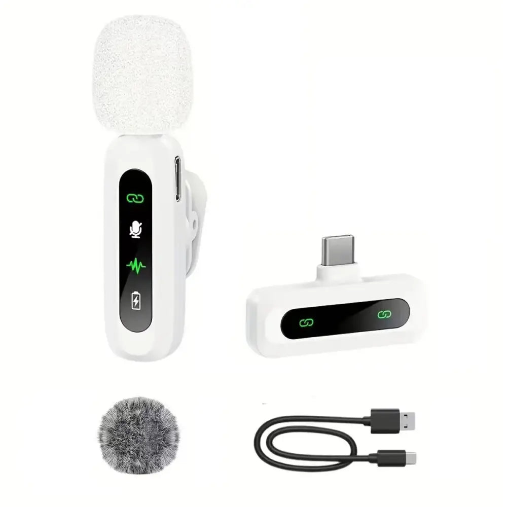 Wireless Lavalier Mic for iPhone Android & PC (available in different sets) - White 1 to 1 - 9eight5