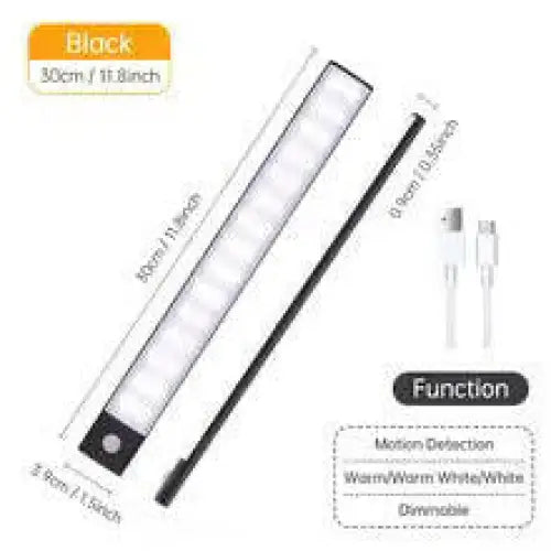 Wireless LED Motion Sensor Night Light - 30cm / Black