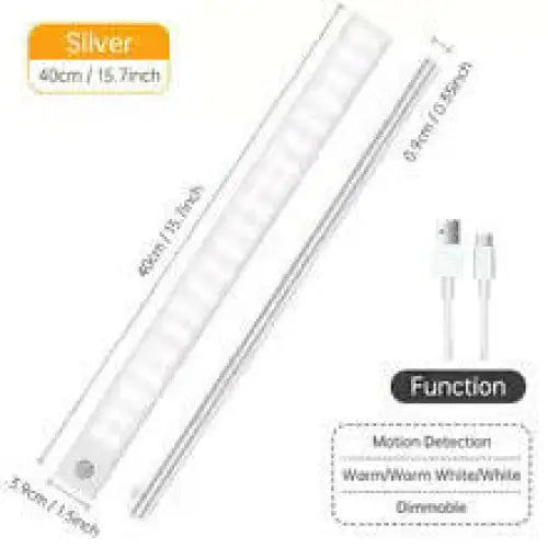 Wireless LED Motion Sensor Night Light - 40cm / Silver