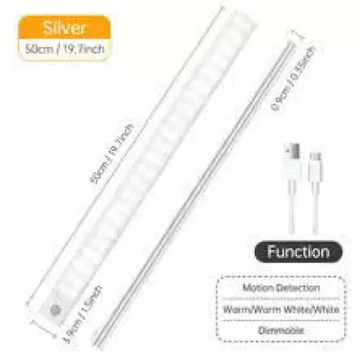 Wireless LED Motion Sensor Night Light - 50cm / Silver