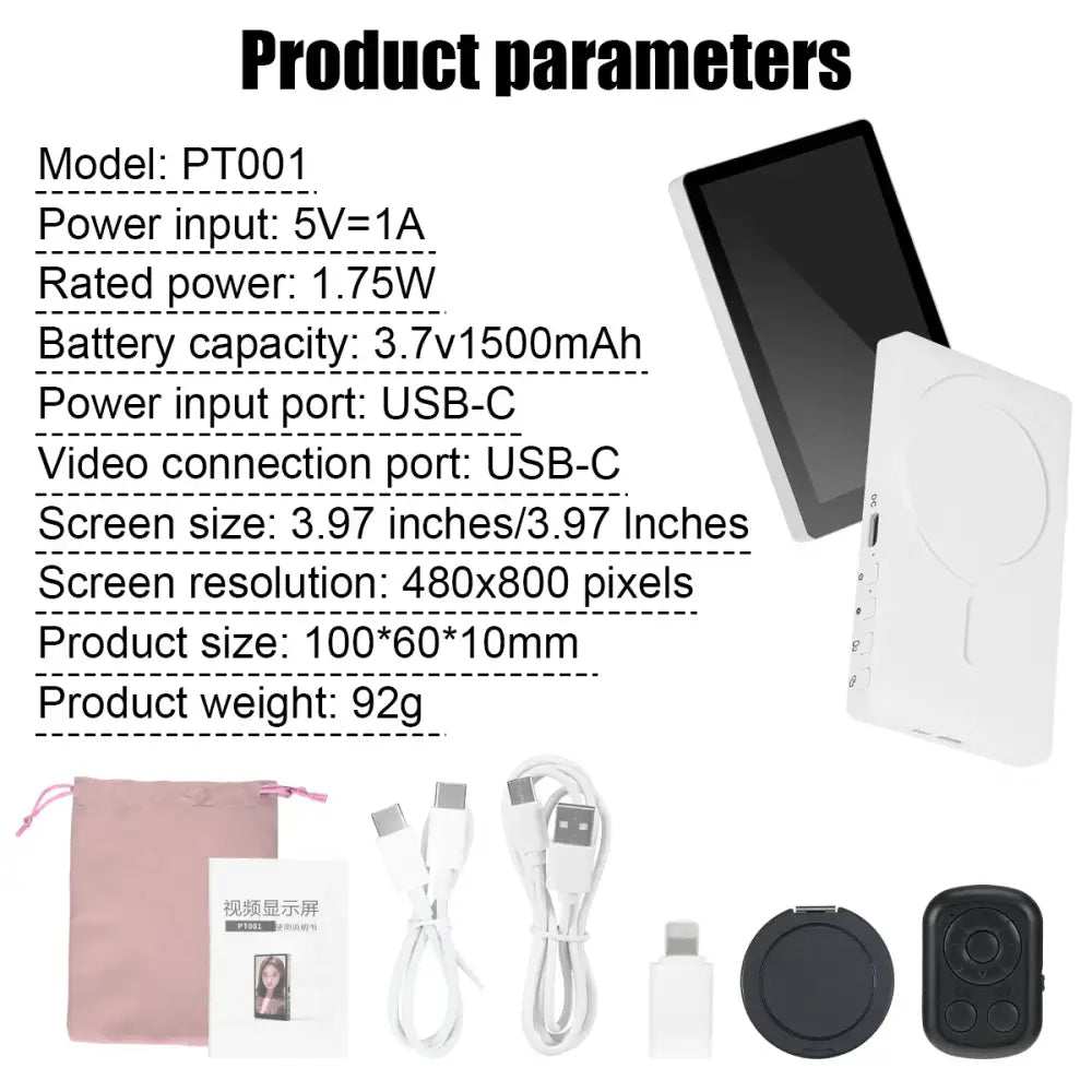 Wireless Magnetic Selfie Monitor Screen for iPhone & Android - 9eight5