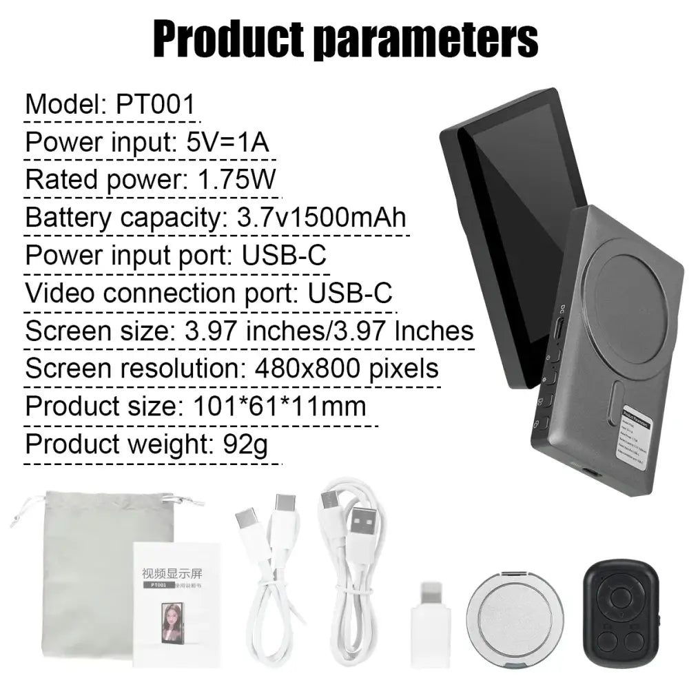Wireless Magnetic Selfie Monitor Screen for iPhone & Android - 9eight5