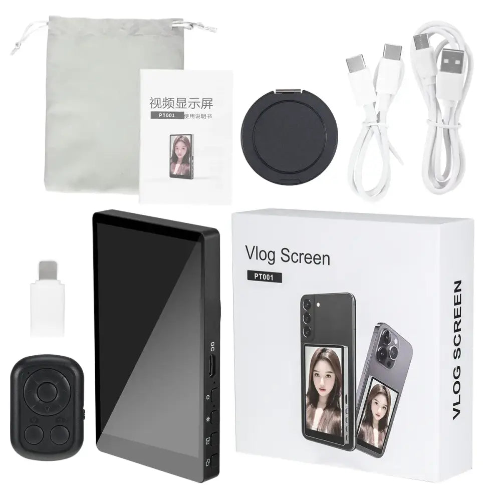 Wireless Magnetic Selfie Monitor Screen for iPhone & Android - Black - 9eight5