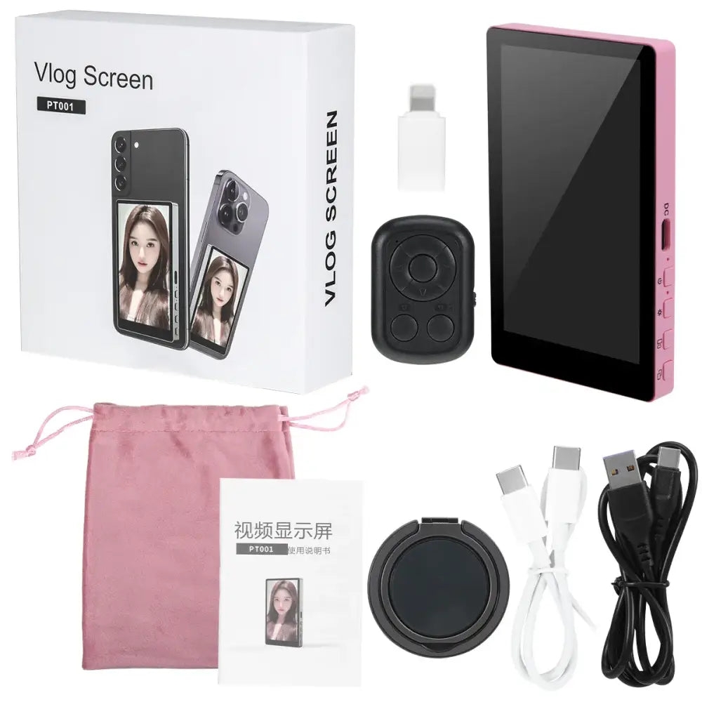 Wireless Magnetic Selfie Monitor Screen for iPhone & Android - Pink - 9eight5