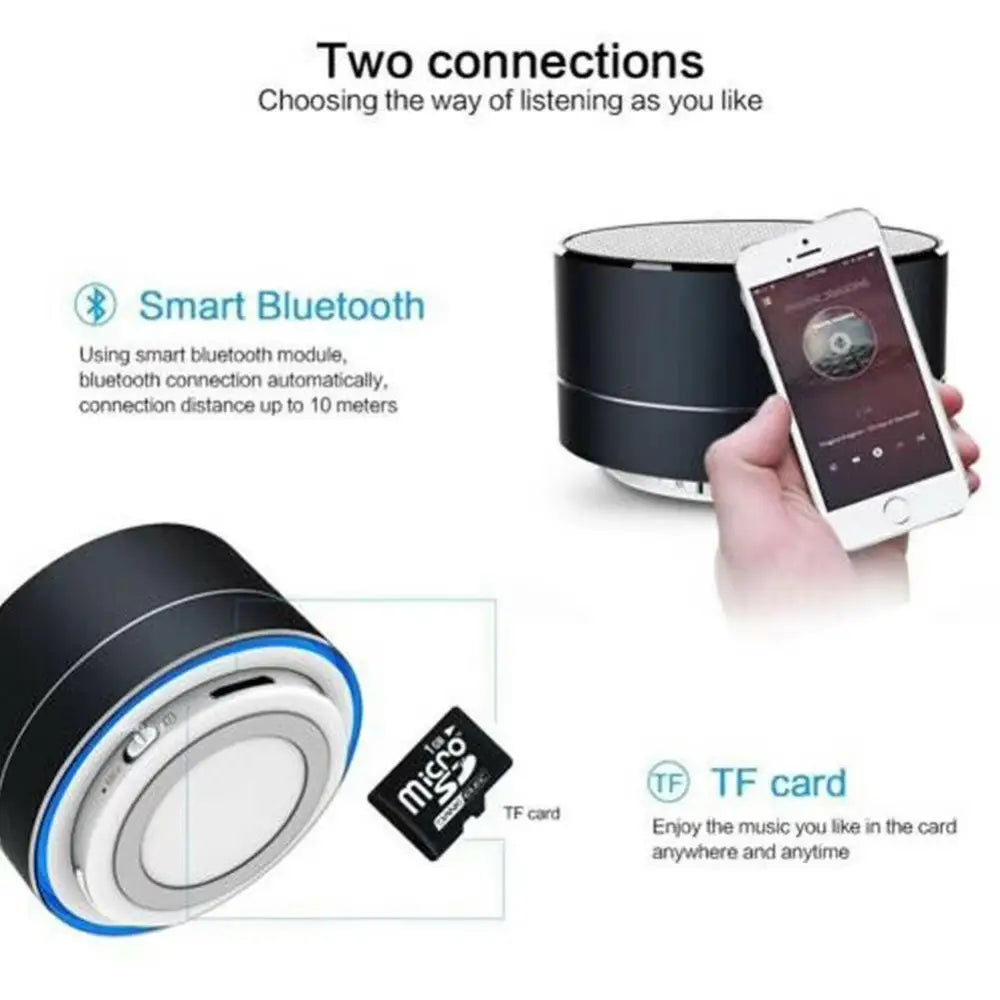Wireless Mini Super Bass Bluetooth Music Speaker for Samsung Iphone Ipad Tablet Silver Grey - Silver