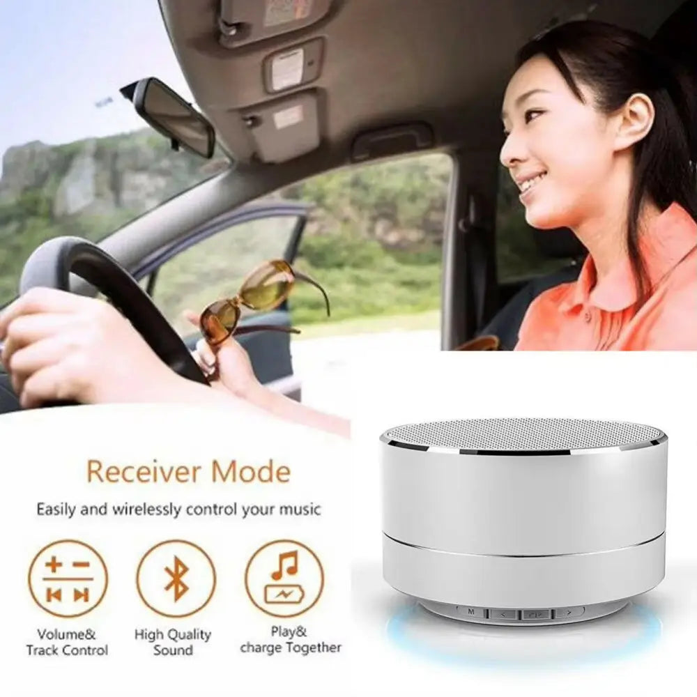 Wireless Mini Super Bass Bluetooth Music Speaker for Samsung Iphone Ipad Tablet Silver Grey - Silver