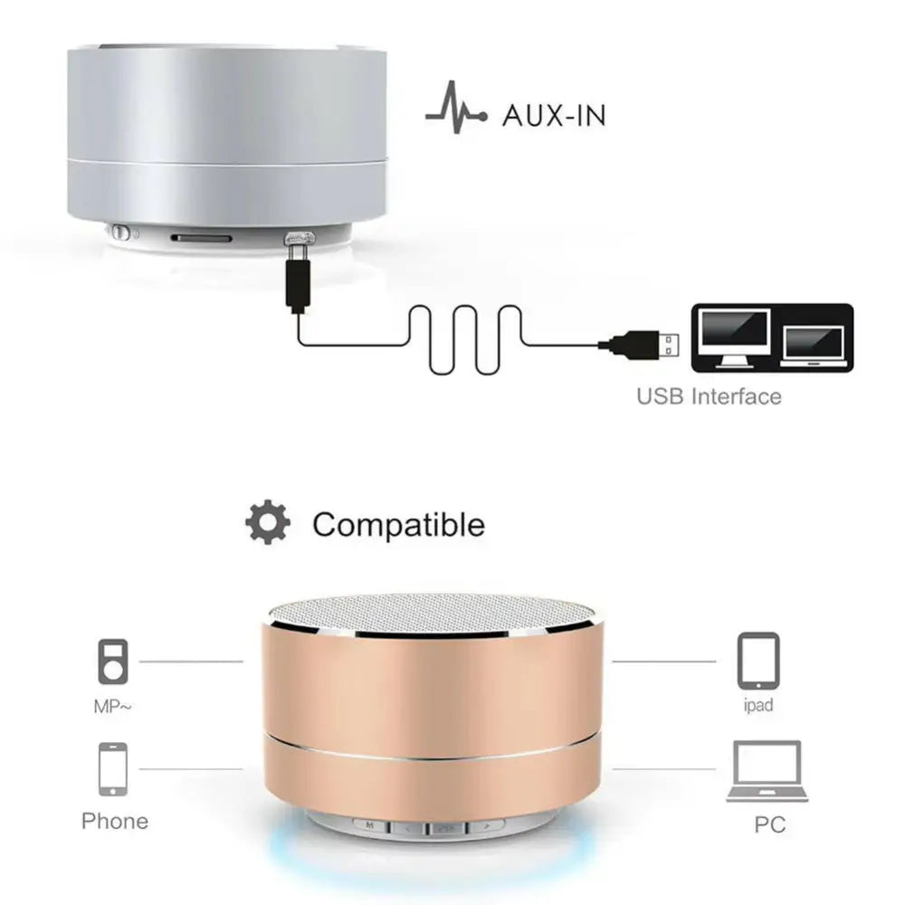 Wireless Mini Super Bass Bluetooth Music Speaker for Samsung Iphone Ipad Tablet Silver Grey - Silver