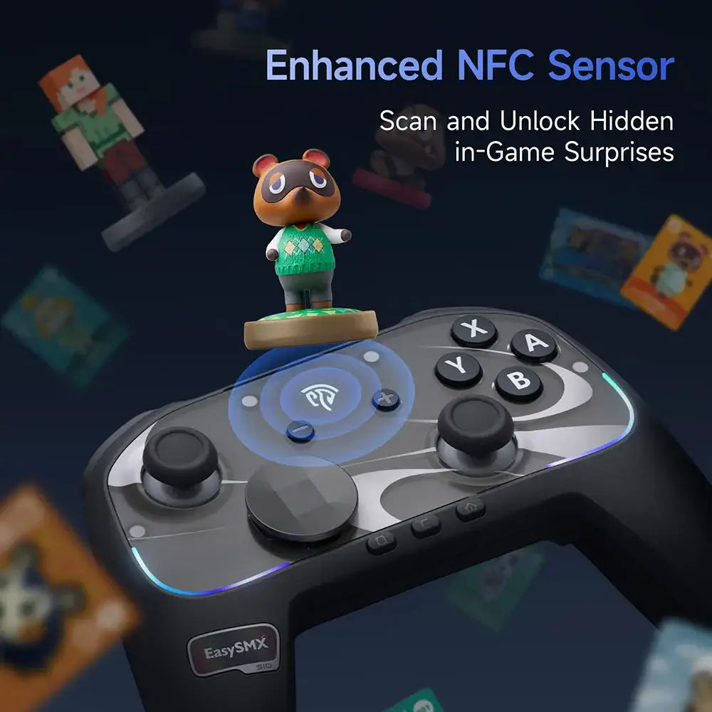 Wireless RGB Gamepad – Switch 2/PC/Phone/TV NFC Gyro (available in Black & White) - 9eight5