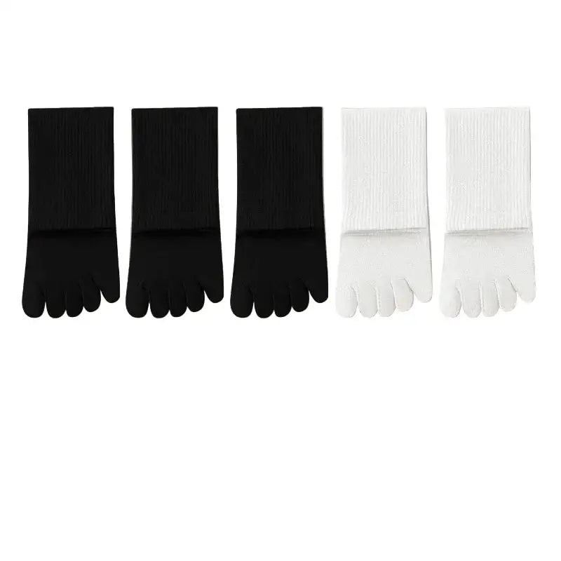 Women’s Five-Toe Socks – 5/10 Pairs - 3Pcs Black & 2Pcs White / One size - SS