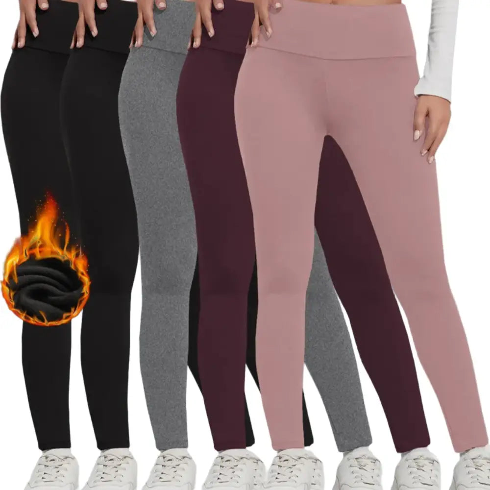 Women’s Fleece-Lined Thermal Leggings – High-Waisted (5-Pack) - Color-5 / XS - SS