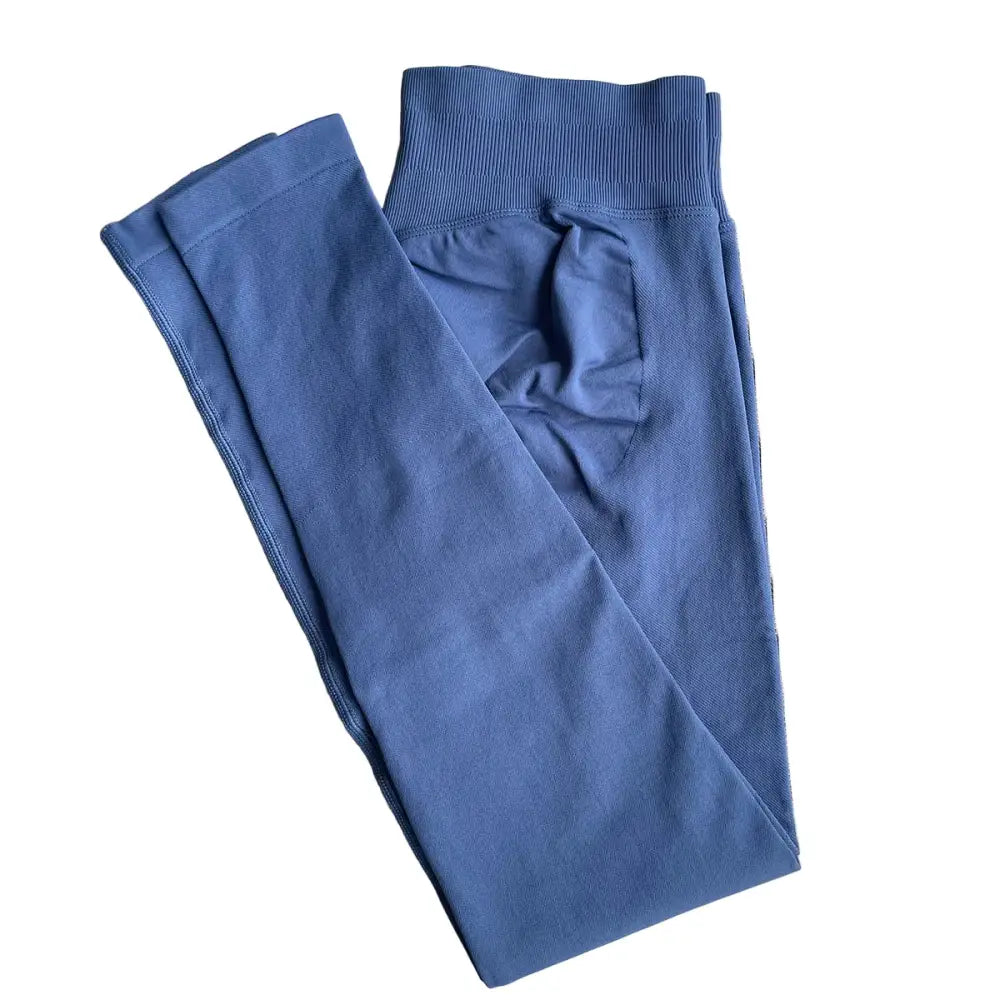 Women’s Seamless Yoga Leggings (different colours and sizes available) - Blue and Grey / XS - SS