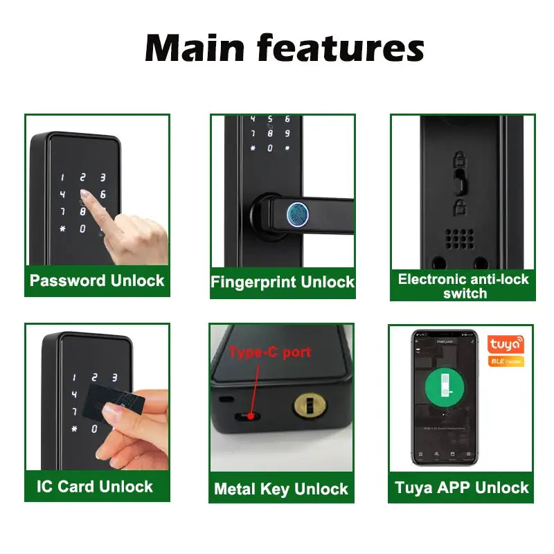 (Work in Progress) RAYKUBE K20 9-language Biometric Fingerprint Door Lock Electronic Door Lock with Tuya APP/IC
