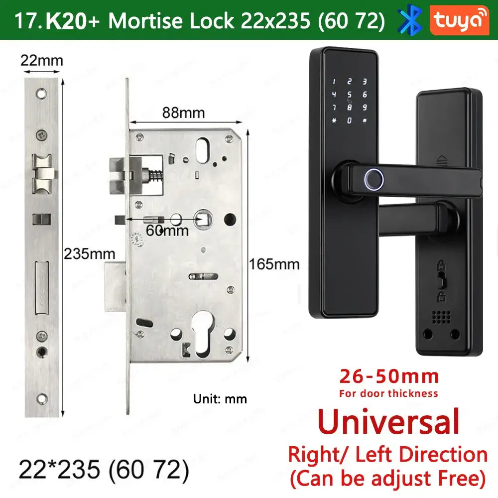 (Work in Progress) RAYKUBE K20 9-language Biometric Fingerprint Door Lock Electronic Door Lock with Tuya APP/IC