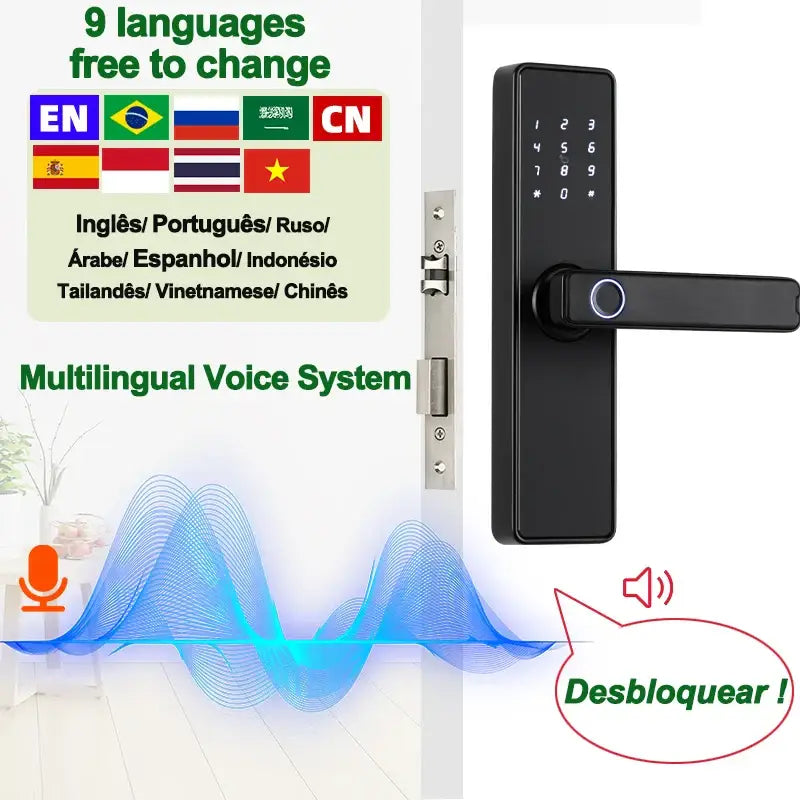 (Work in Progress) RAYKUBE K20 9-language Biometric Fingerprint Door Lock Electronic Door Lock with Tuya APP/IC