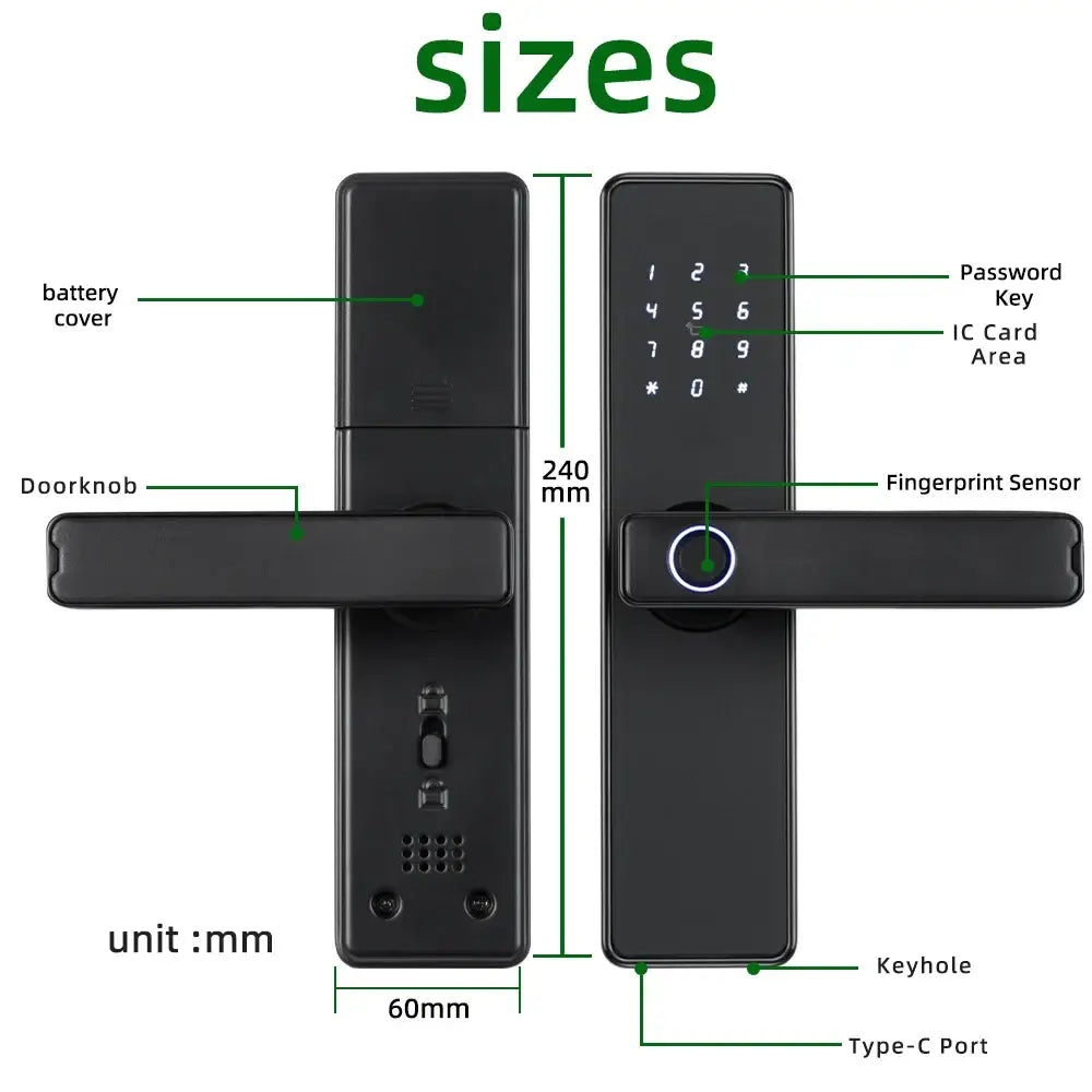 (Work in Progress) RAYKUBE K20 9-language Biometric Fingerprint Door Lock Electronic Door Lock with Tuya APP/IC
