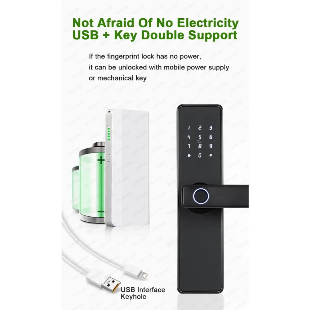 (Work in Progress) RAYKUBE K20 9-language Biometric Fingerprint Door Lock Electronic Door Lock with Tuya APP/IC