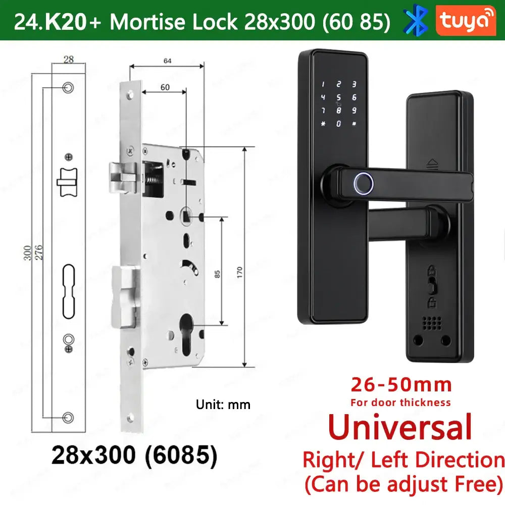 (Work in Progress) RAYKUBE K20 9-language Biometric Fingerprint Door Lock Electronic Door Lock with Tuya APP/IC