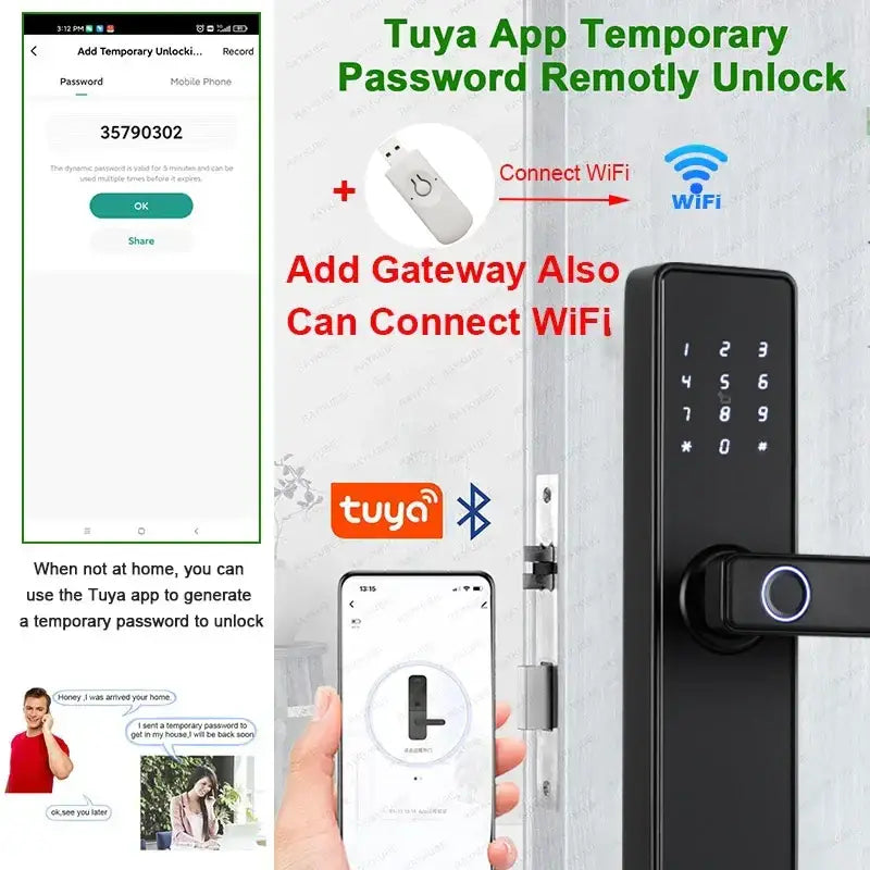 (Work in Progress) RAYKUBE K20 9-language Biometric Fingerprint Door Lock Electronic Door Lock with Tuya APP/IC