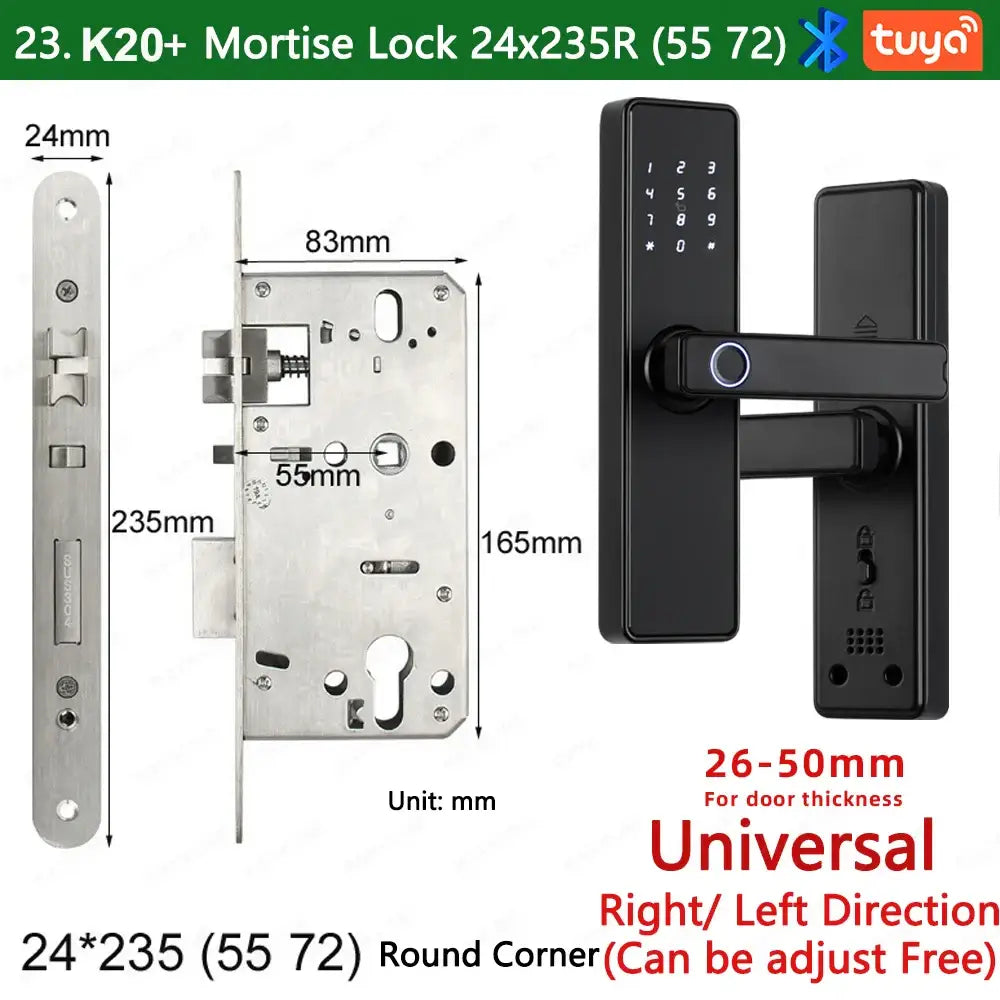 (Work in Progress) RAYKUBE K20 9-language Biometric Fingerprint Door Lock Electronic Door Lock with Tuya APP/IC