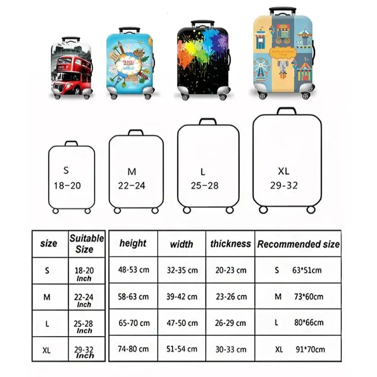 World Map Elastic Luggage Cover (18–32″) (different designs available) - SS
