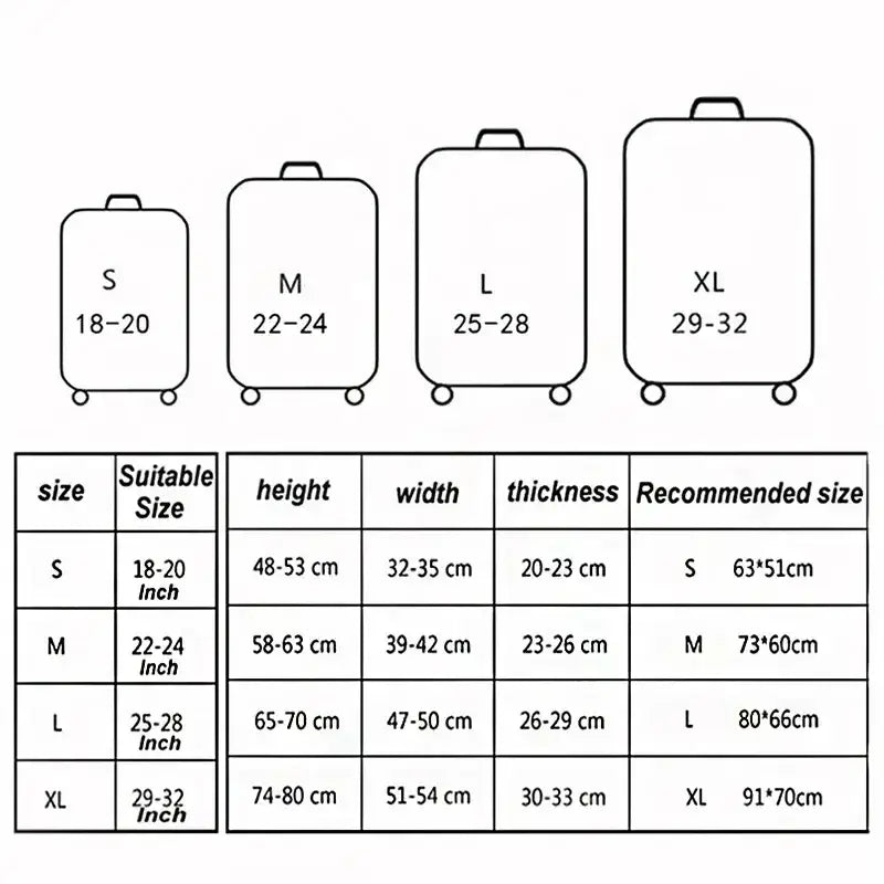 World Map Elastic Luggage Cover (18–32″) (different designs available) - SS