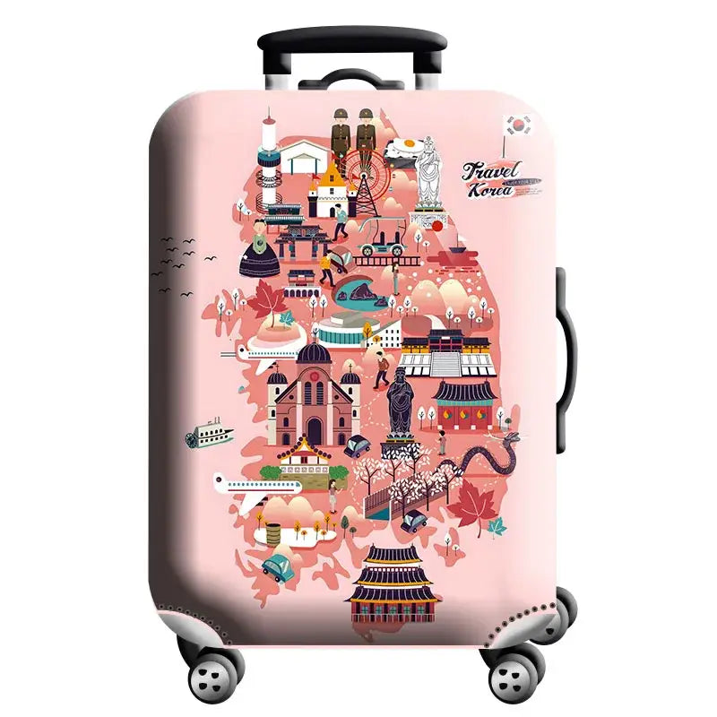 World Map Elastic Luggage Cover (18–32″) (different designs available) - Design - 6 / S / Luggage Cover - SS