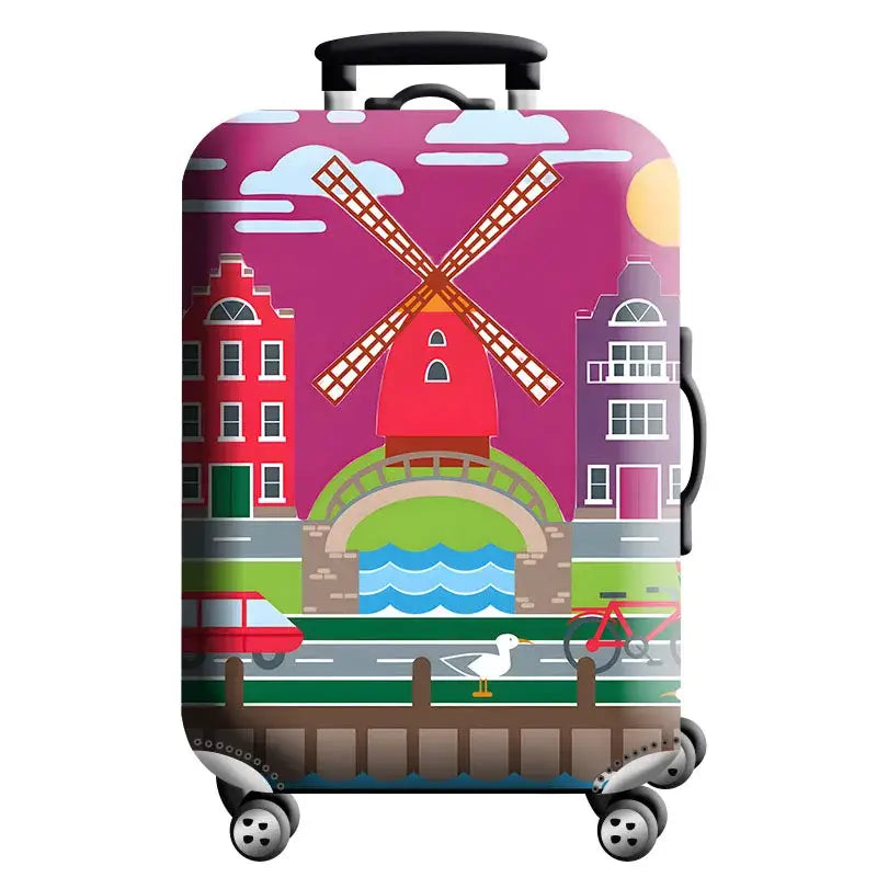 World Map Elastic Luggage Cover (18–32″) (different designs available) - Design - 24 / S / Luggage Cover - SS