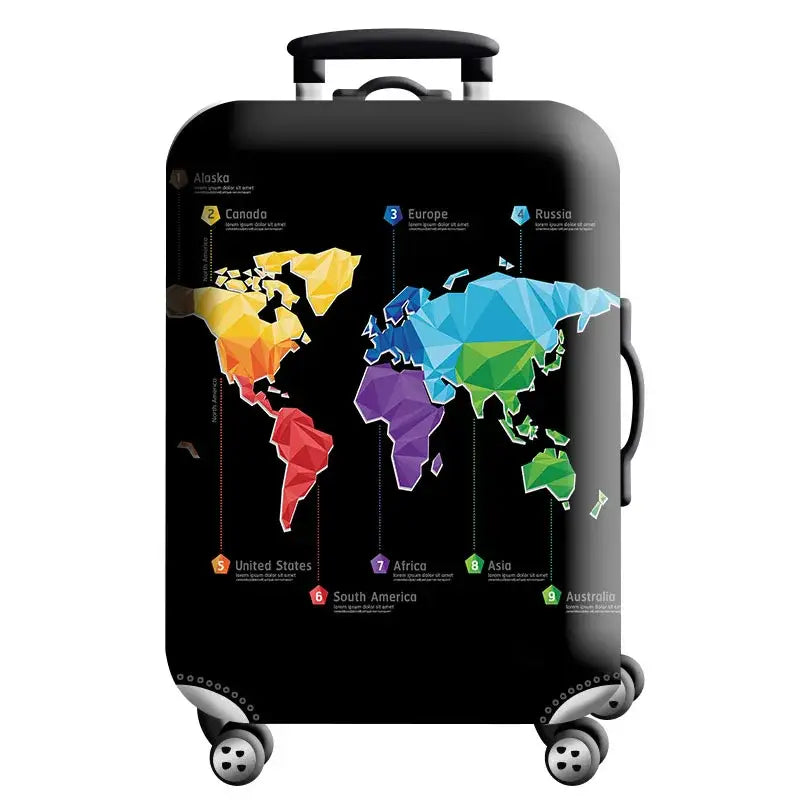 World Map Elastic Luggage Cover (18–32″) (different designs available) - Design - 23 / S / Luggage Cover - SS