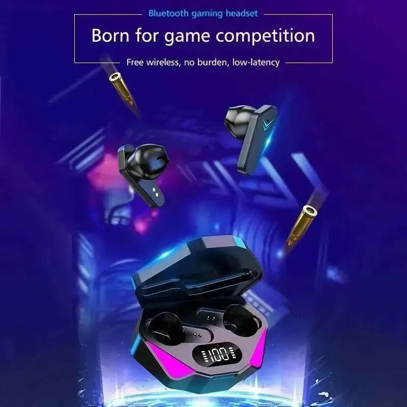 X15 TWS Bluetooth Wireless Gaming Earphones with 65ms Low Latency and Built-in Microphone - Black