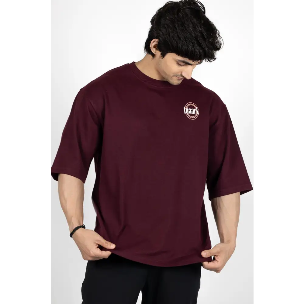 Zodiac Oversized T-shirt Maroon