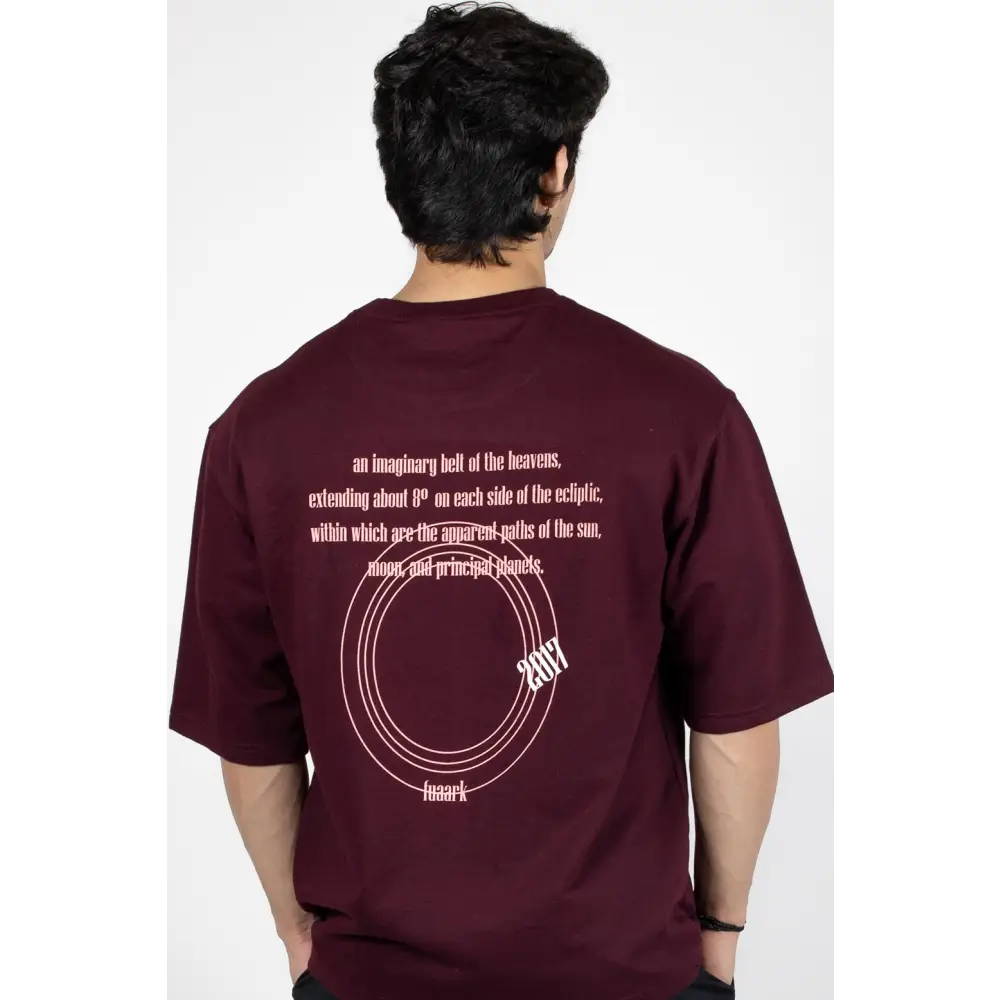 Zodiac Oversized T-shirt Maroon