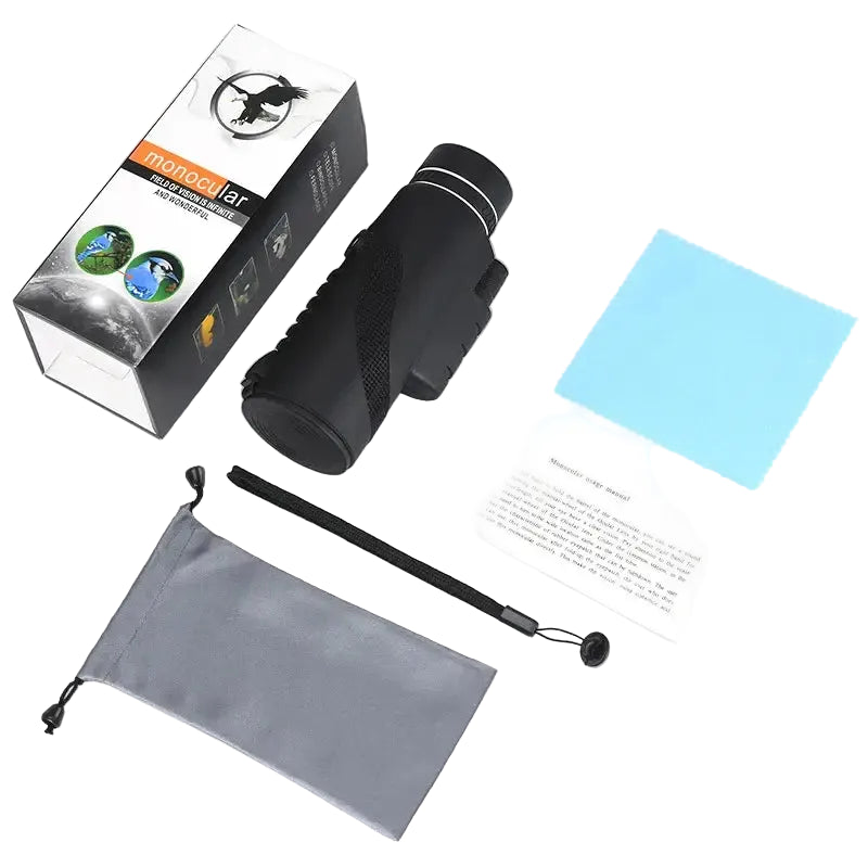 Zoom Monocular Telescope with Tripod & Phone Clip - Black Standard - SS