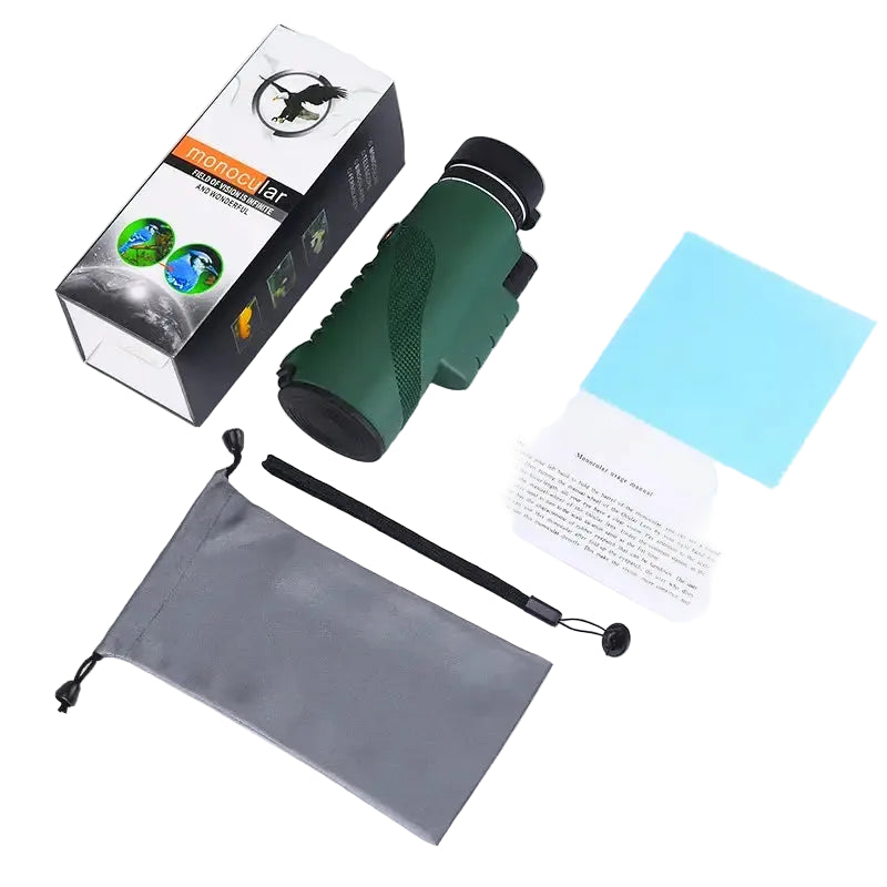 Zoom Monocular Telescope with Tripod & Phone Clip - Green Standard - SS